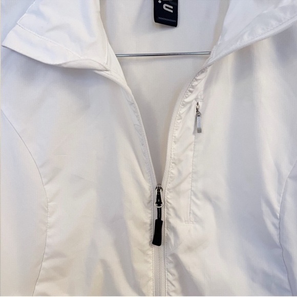 Nvo Full Zip Waterproof White Jacket Pockets Lightweight Women’s Size Small - Picture 4 of 8